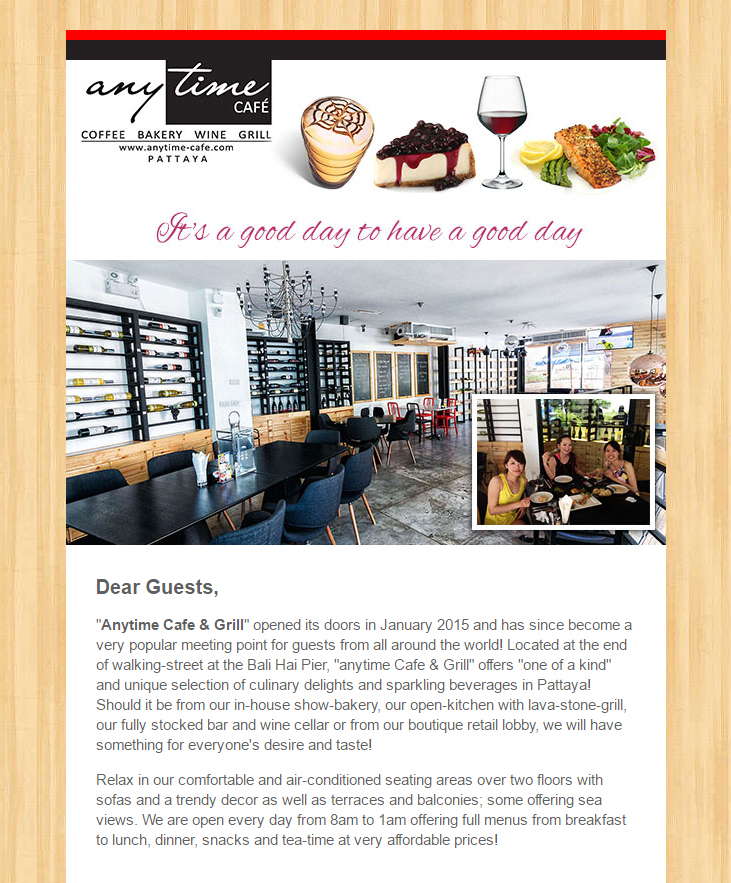 Anytime Cafe Newsletter of June 2016