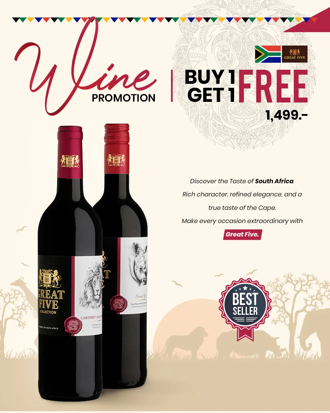 Buy 1 Get 1 FREE Wine